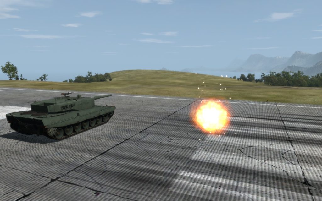 Virtual Active Protection System Destroys Incoming Projectile VBS3 tank experimentation Norway FFI
