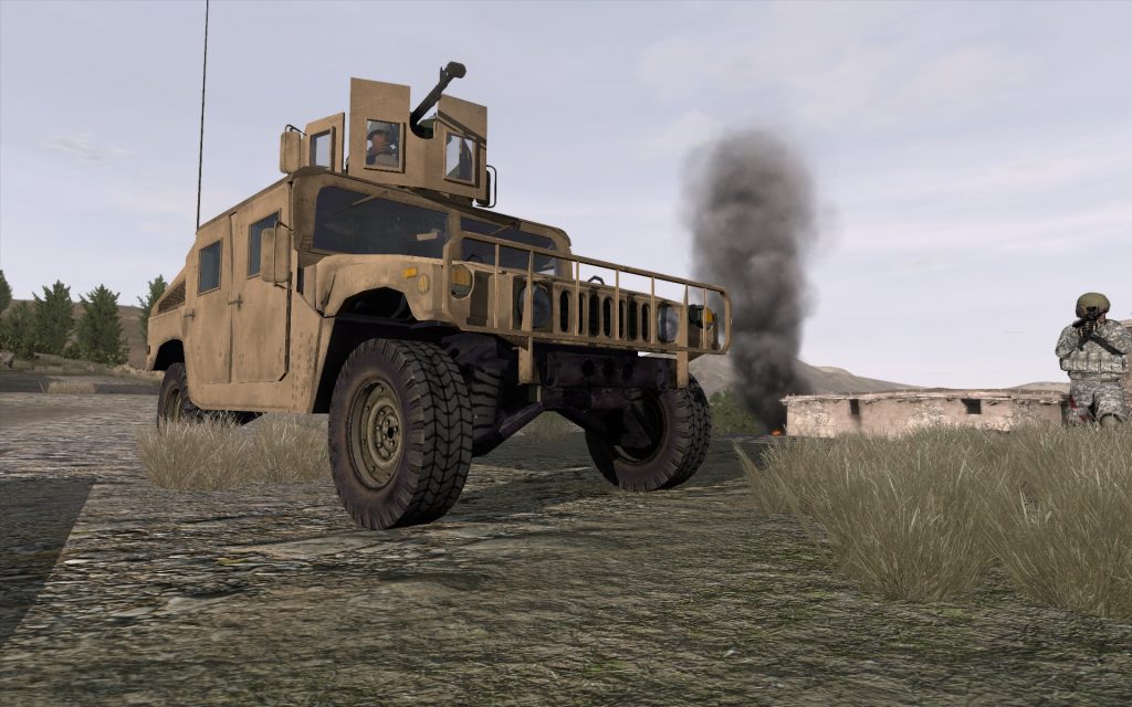 A driving simulation and image generator for armored training and convoy operations used in the Close Combat Tactical Trainer for virtual military training by the US Army