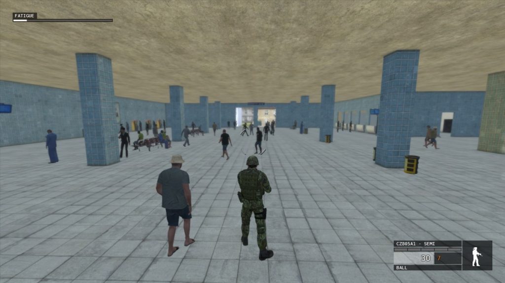 Artificial intelligence in VBS3 used to create convincing civilian crowd pattern of life behaviors