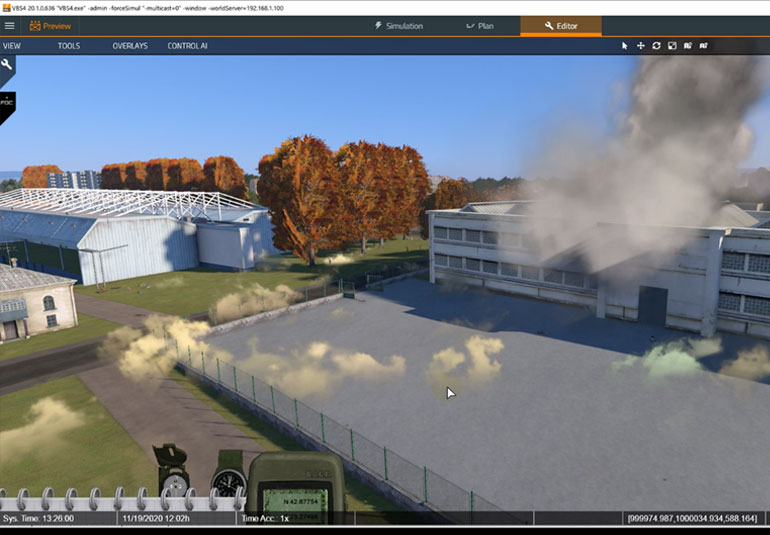 NATO CMDR CoE used VBS4 to visualize a scenario involving the accidental release of a dangerous gas