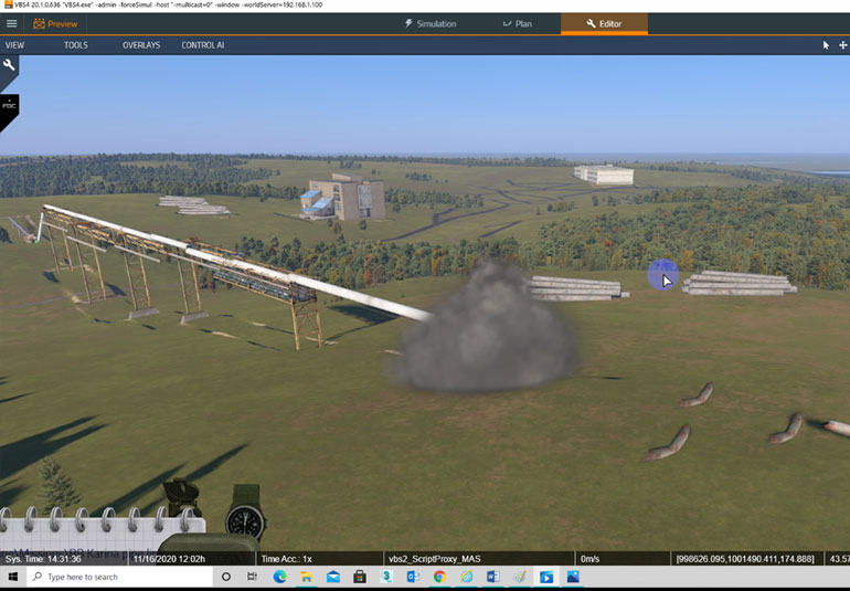 NATO CMDR CoE simulates a pipeline accident for crisis response training using VBS4